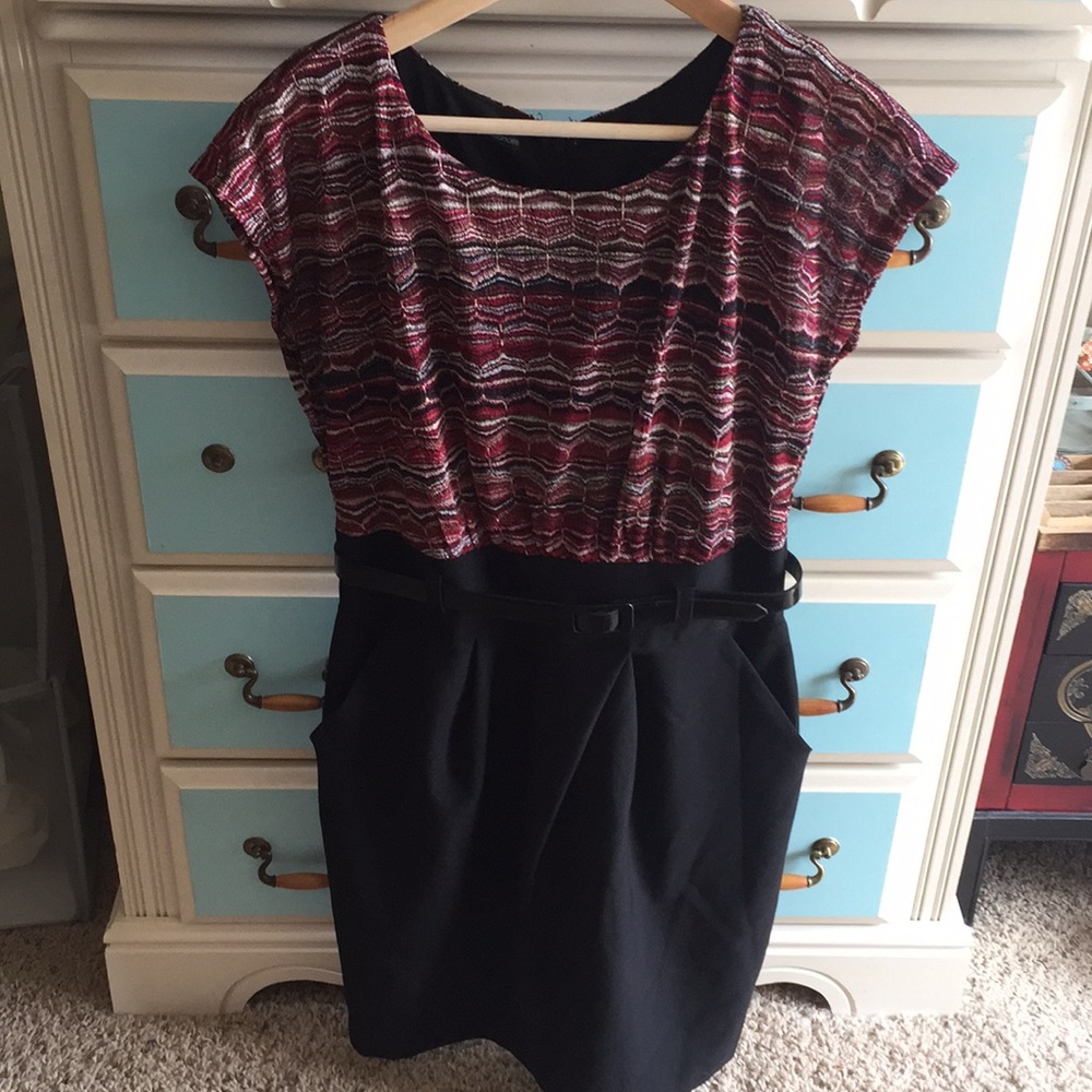 SOLD! Red and black glittery dress